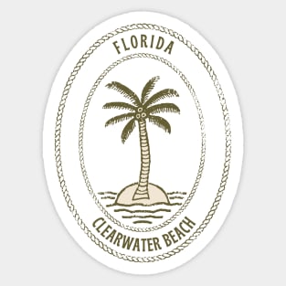 Retro cool Clearwater Beach Florida Palm Tree Sticker